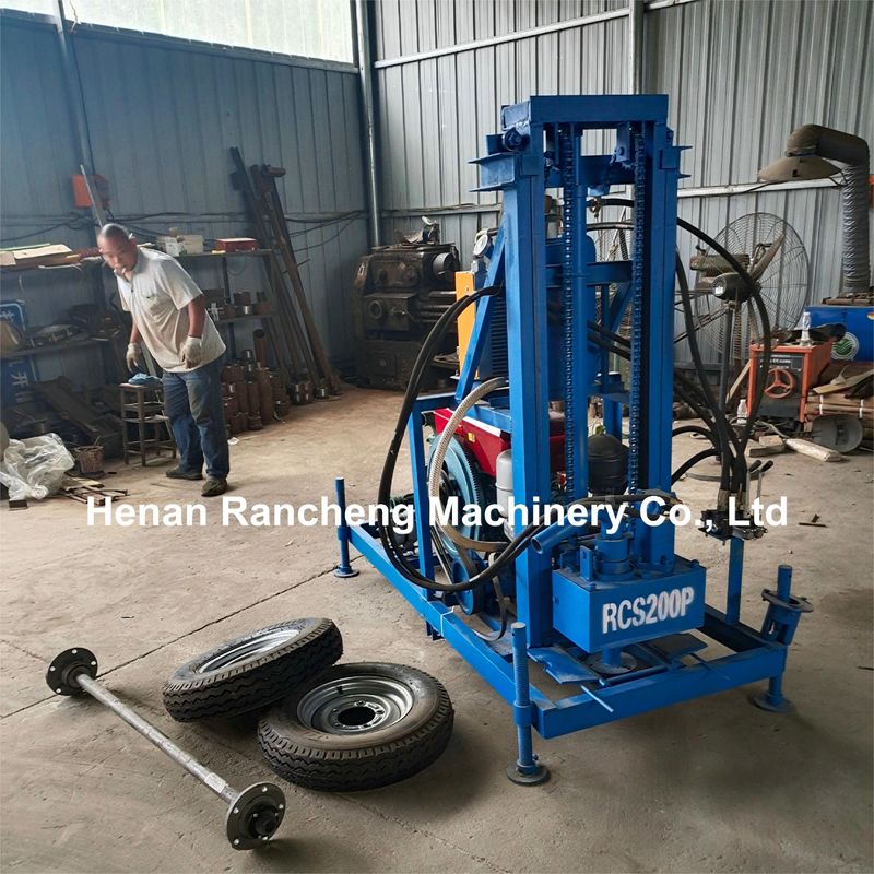 حفر محمول الدوار 22HP الديزل الهيدروليكية حفر البئر جهاز حفر البئر الصغيرة