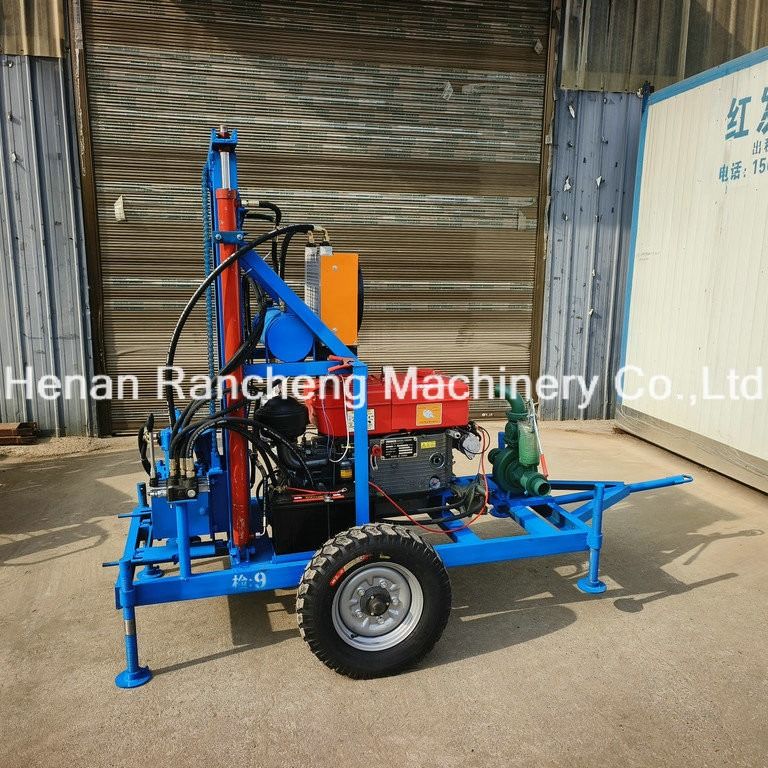 حفر محمول الدوار 22HP الديزل الهيدروليكية حفر البئر جهاز حفر البئر الصغيرة