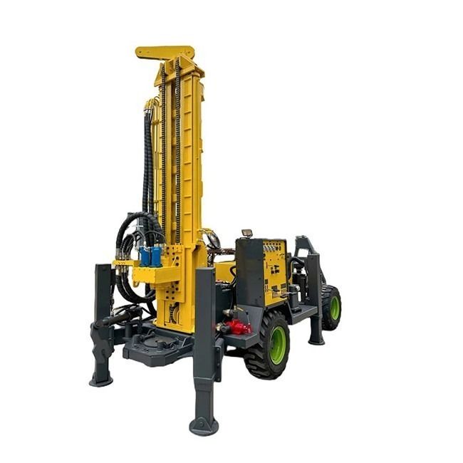 RCF220W نوع العجلات المقطورة DTH حفر البئر المائي محرك 65 كيلوواط