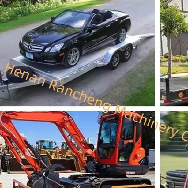 5t 5m * 2.2m شاحنة منصة نصف مقطورة محور مزدوج محور مكابح كهربائية