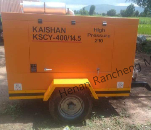 KSCY-400/14.5K 400cfm ديزل ضاغط الهواء المنسوج المحمول مع محرك كامينز