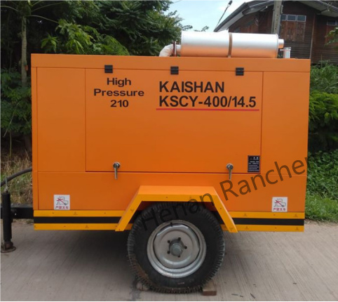 KSCY-400/14.5K 400cfm ديزل ضاغط الهواء المنسوج المحمول مع محرك كامينز