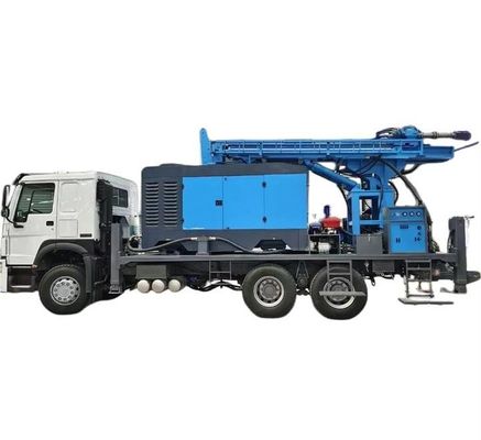 450 متر عمق هيدروليكية البئر المائي حفر الجهاز الشاحنة 266HP حمولة السيارة المحرك