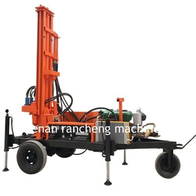 150 متر مقطورة هيدروليكية مثبتة المائية حفر الآلات مع 32HP محرك الديزل