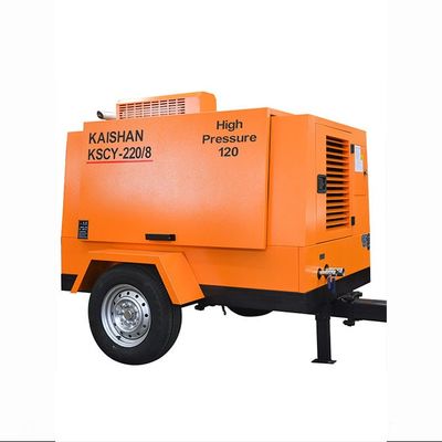ضاغط الهواء الديزل المحمول 8بار 55KW لعمليات الحفر